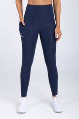 Sweat Resistant Activewear, high waisted statement navy full length tights, high waisted full length leggings, Idea Athletic Australia