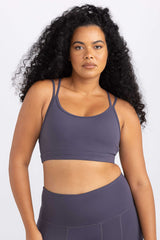 Strappy Back Activewear Crop - Slate Grey | Sweat Resistant Activewear by Idea Athletic Australia