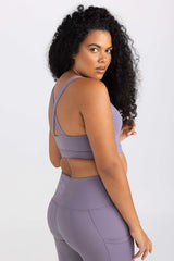 Cross Back, Key Hole Crop - Twilight Lavender | Sweat resistant activewear by Idea Athletic Australia