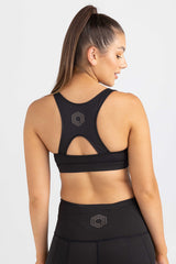 invisiSweat Classic Racer Back Crop - Charcoal Black (Final Sizes)