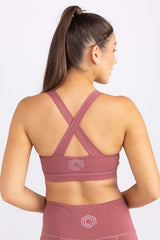 Dusty Rose Cross Back Keyhole Crop