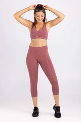 Sweat Resistant Activewear | 7/8 Length Leggings - Dusty Rose