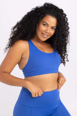 Classic Racer Back Crop - Cobalt Blue | Sweat resistant activewear by Idea Athletic Australia